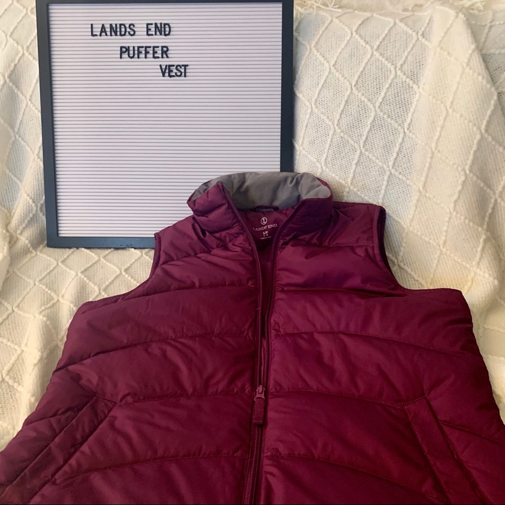 👀❄️⛄️LANDS END Pretty Puffer Vest 👀🌈👍🏻
